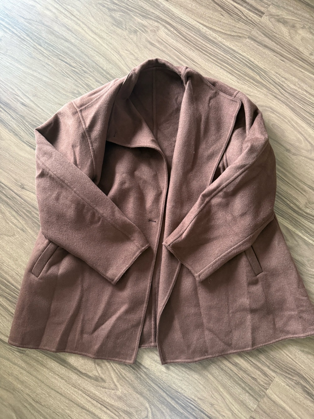 Women's Chestnut Brown Mid Length Wool-Blend Coat